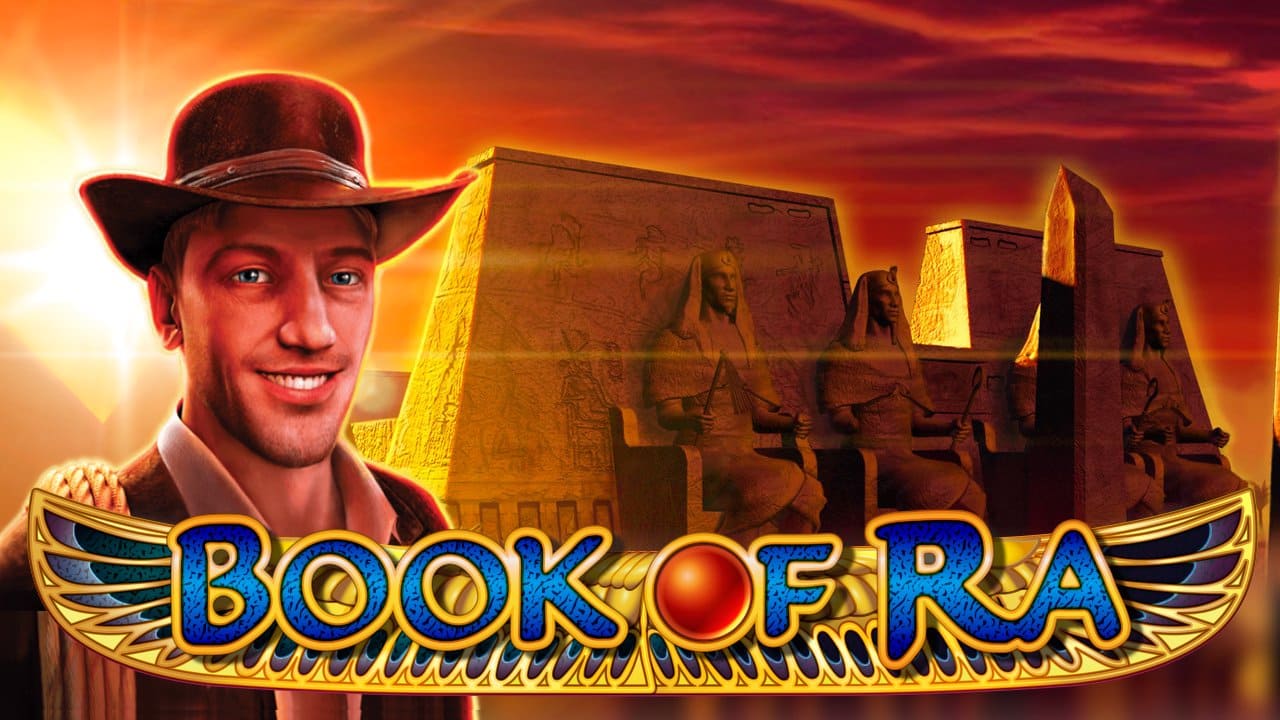 Book of Ra Spielautomat Screenshot mit ägyptischen Symbolen und Bonusrunden